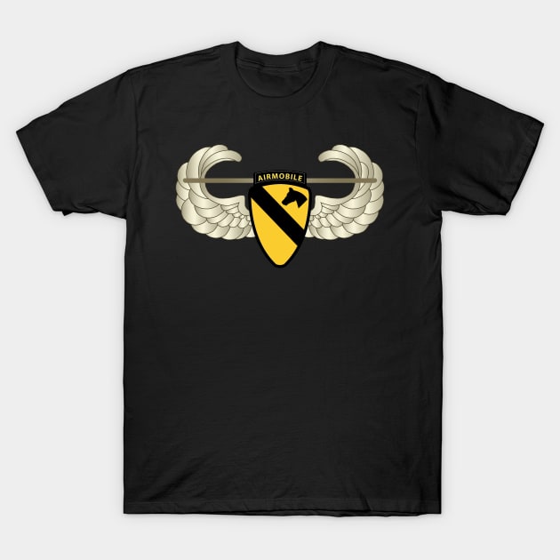 1st Cavalry Div Airmobile w Air Assault Badge wo Txt T-Shirt by twix123844